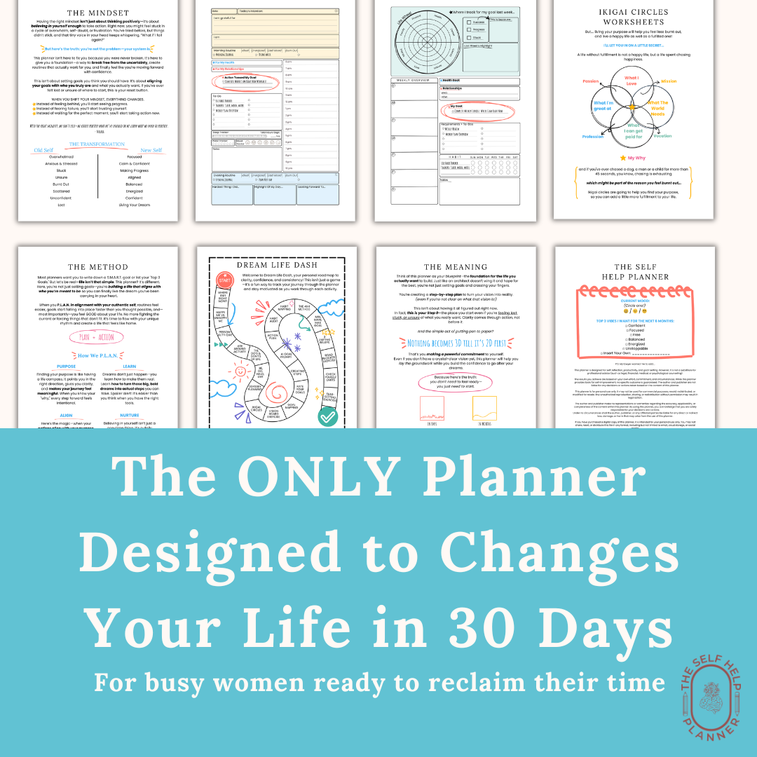 The Self Help Planner (PDF/DIGITAL) Undated | 6 month planner with worksheets