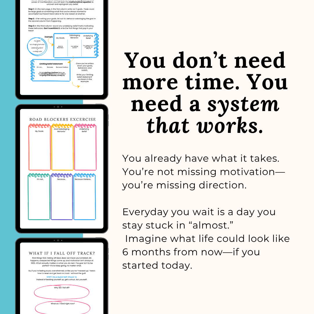 The Self Help Planner (PDF/DIGITAL) Undated | 6 month planner with worksheets
