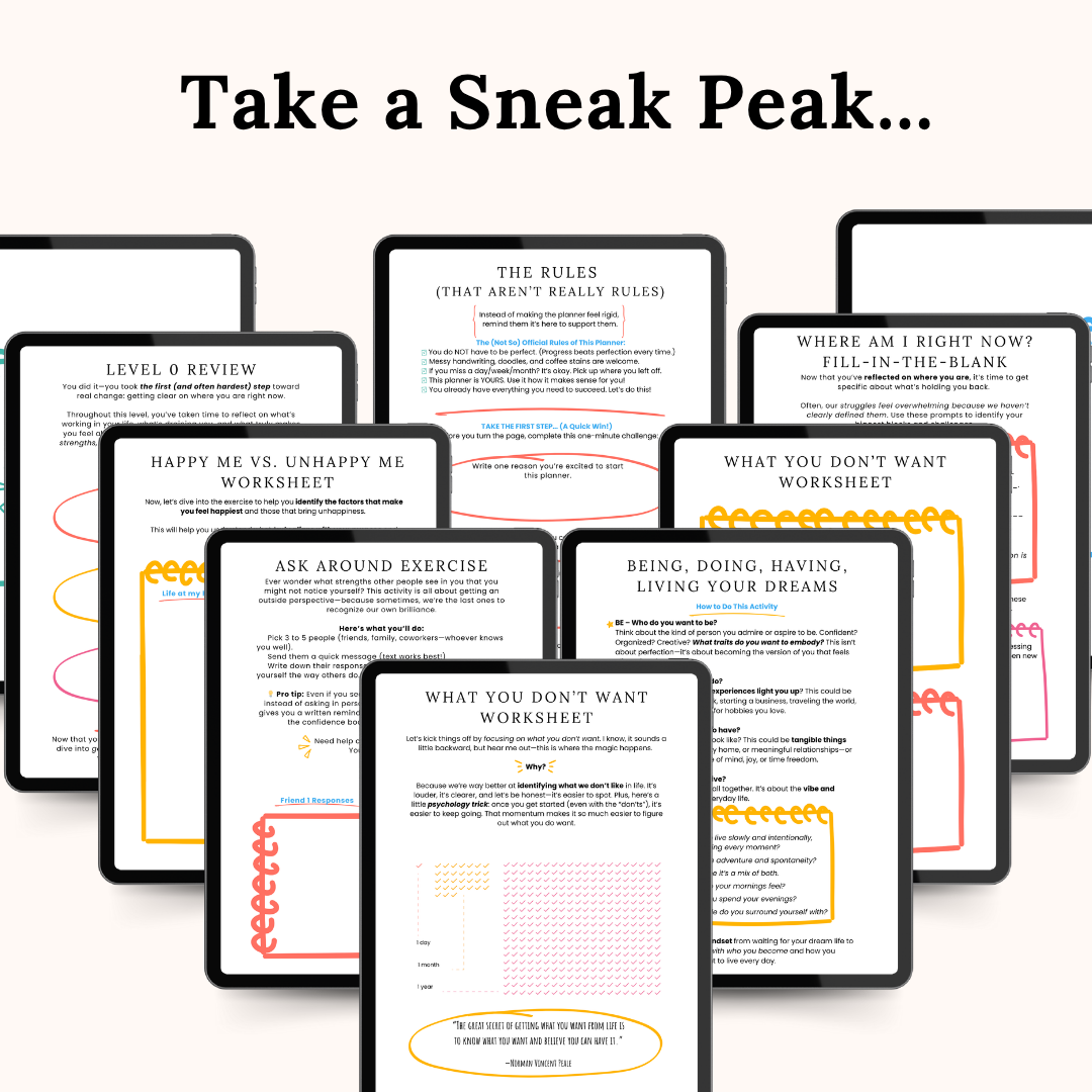 The Self Help Planner (PDF/DIGITAL) Undated | 6 month planner with worksheets