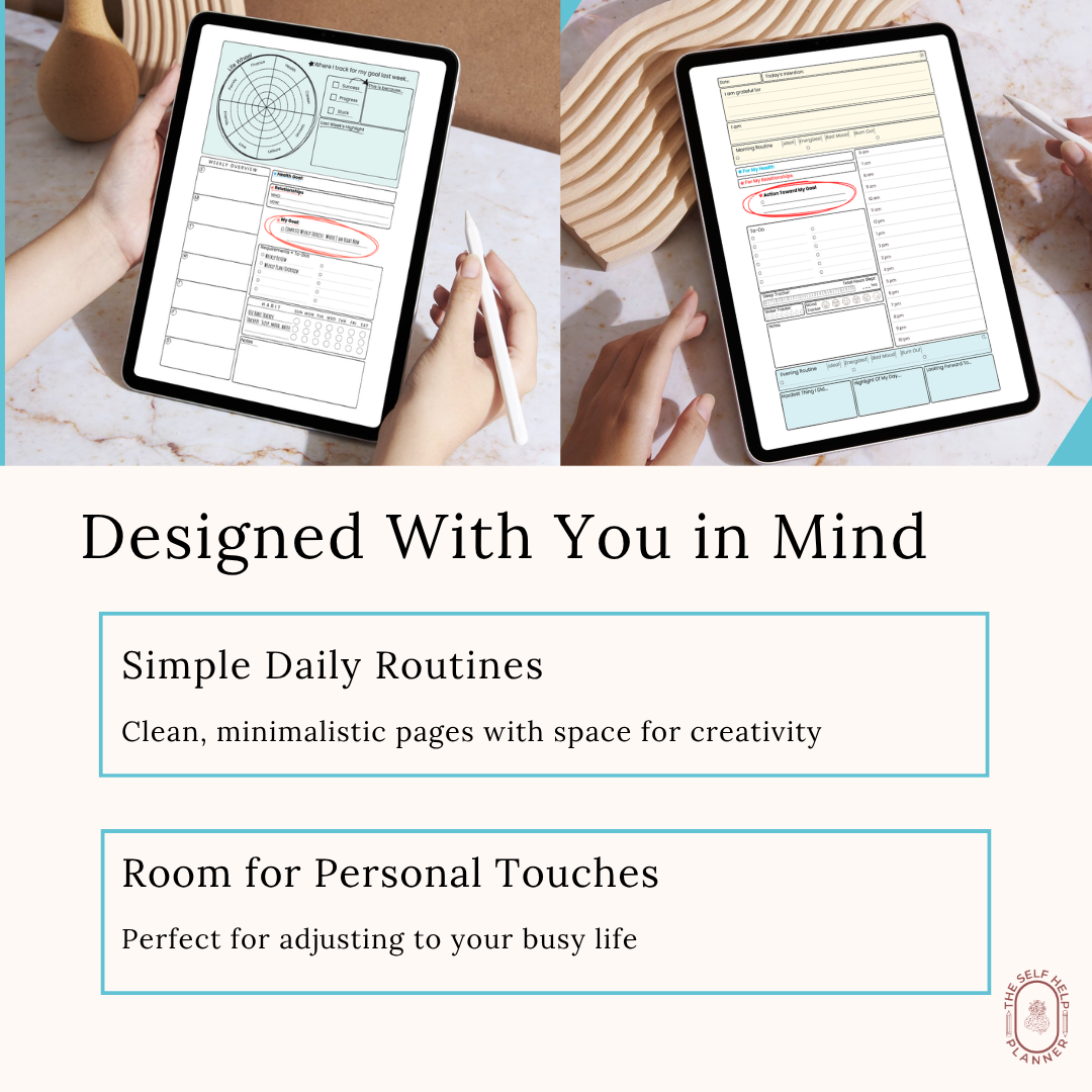 The Self Help Planner (PDF/DIGITAL) Undated | 6 month planner with worksheets