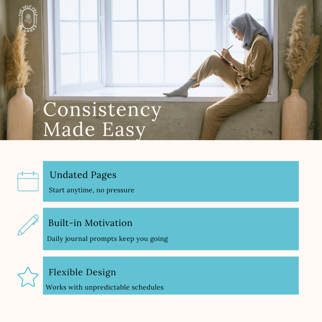The Self Help Planner (PDF/DIGITAL) Undated | 6 month planner with worksheets