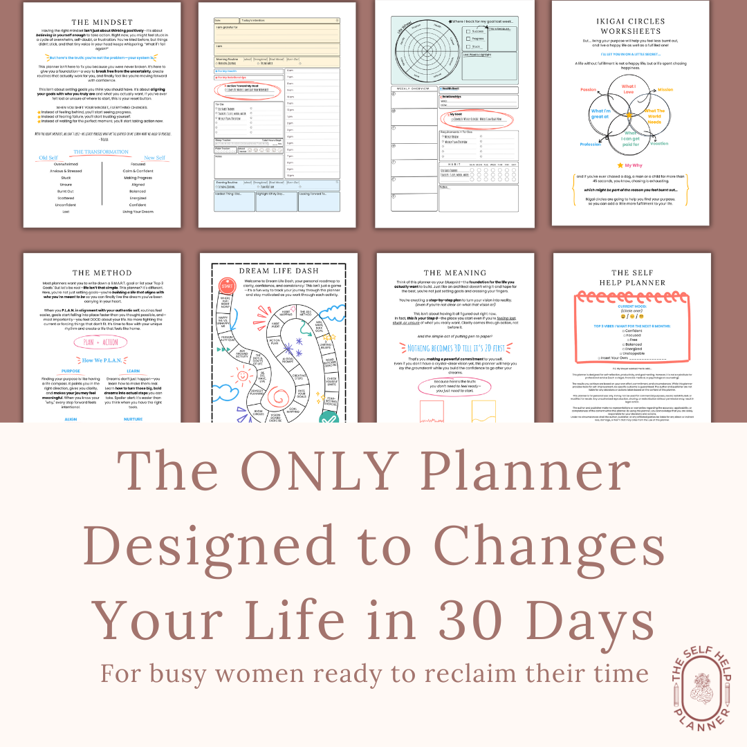 The Self Help Planner (PDF/DIGITAL) Undated | 6 month planner with worksheets