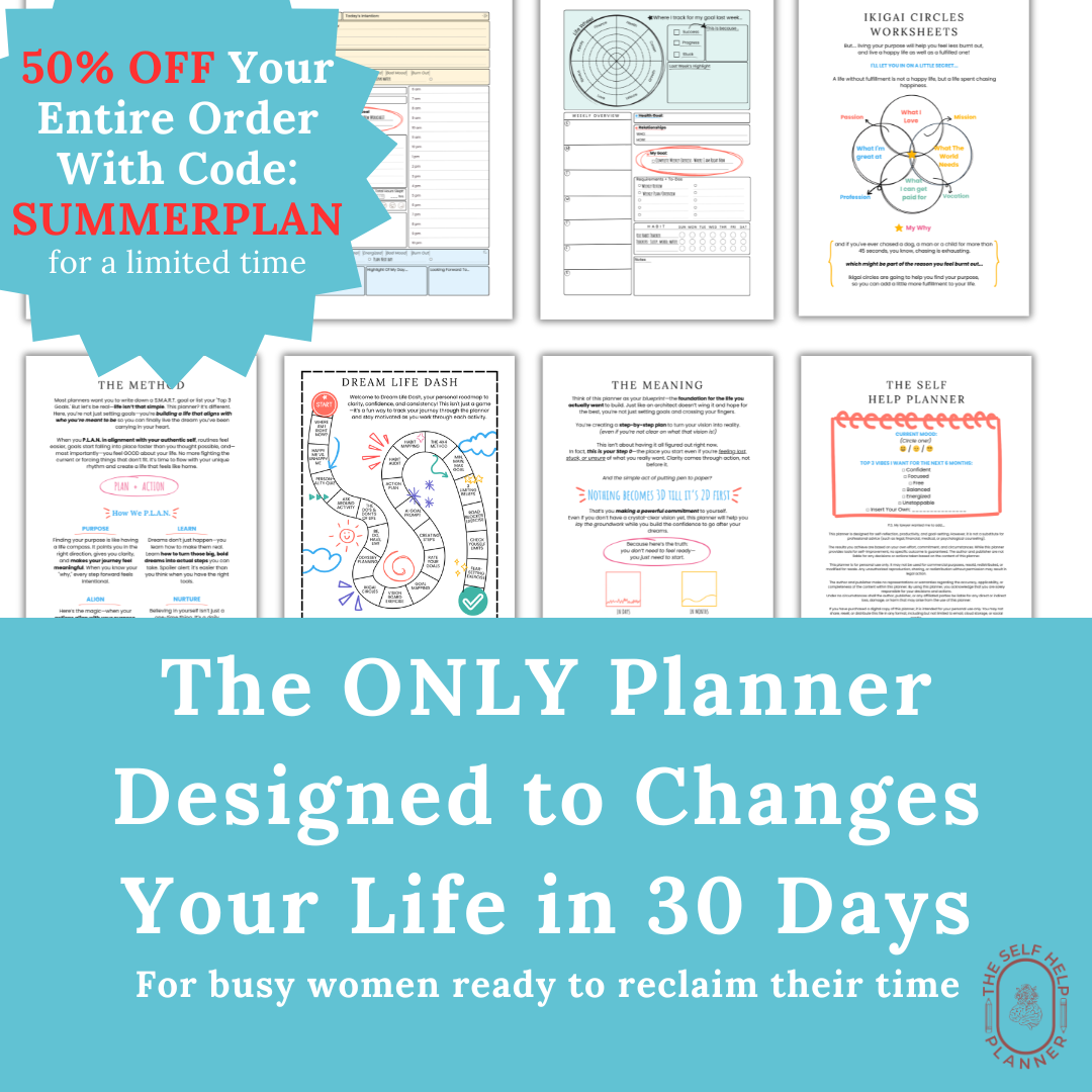 The Self Help Planner (PDF/DIGITAL) Undated | 6 month planner with worksheets