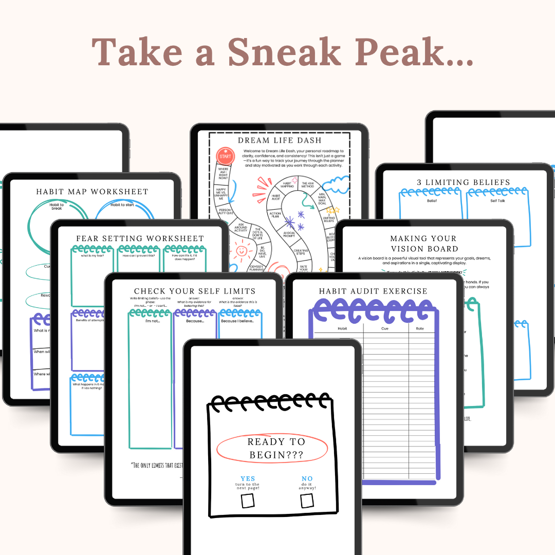 The Self Help Planner (PDF/DIGITAL) Undated | 6 month planner with worksheets