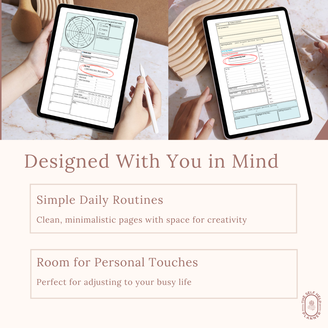 The Self Help Planner (PDF/DIGITAL) Undated | 6 month planner with worksheets
