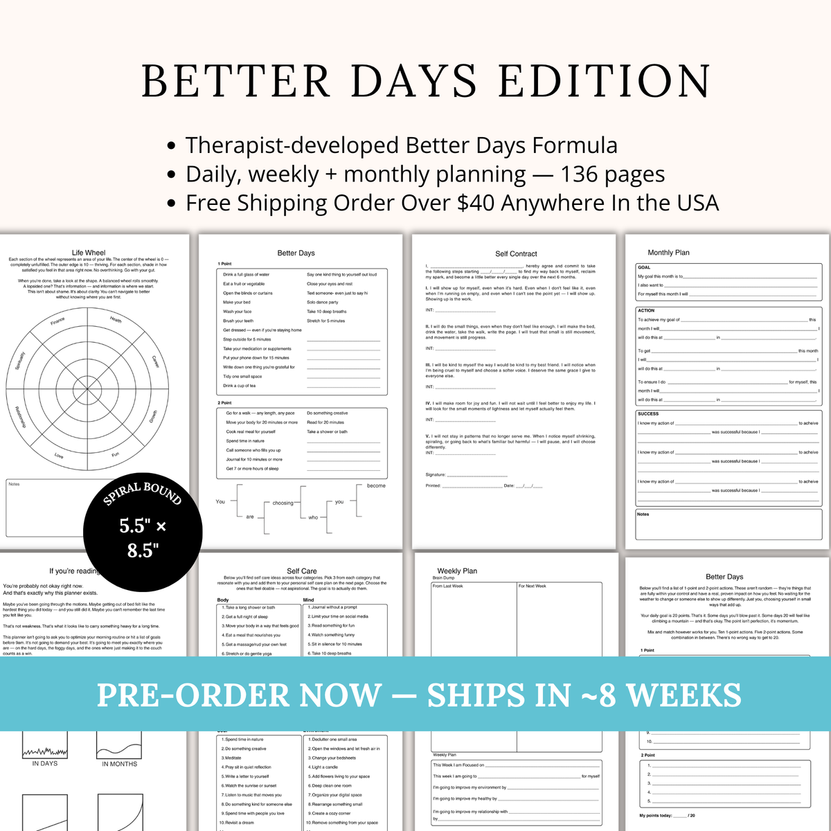 The Self Help Planner: Better Days Edition