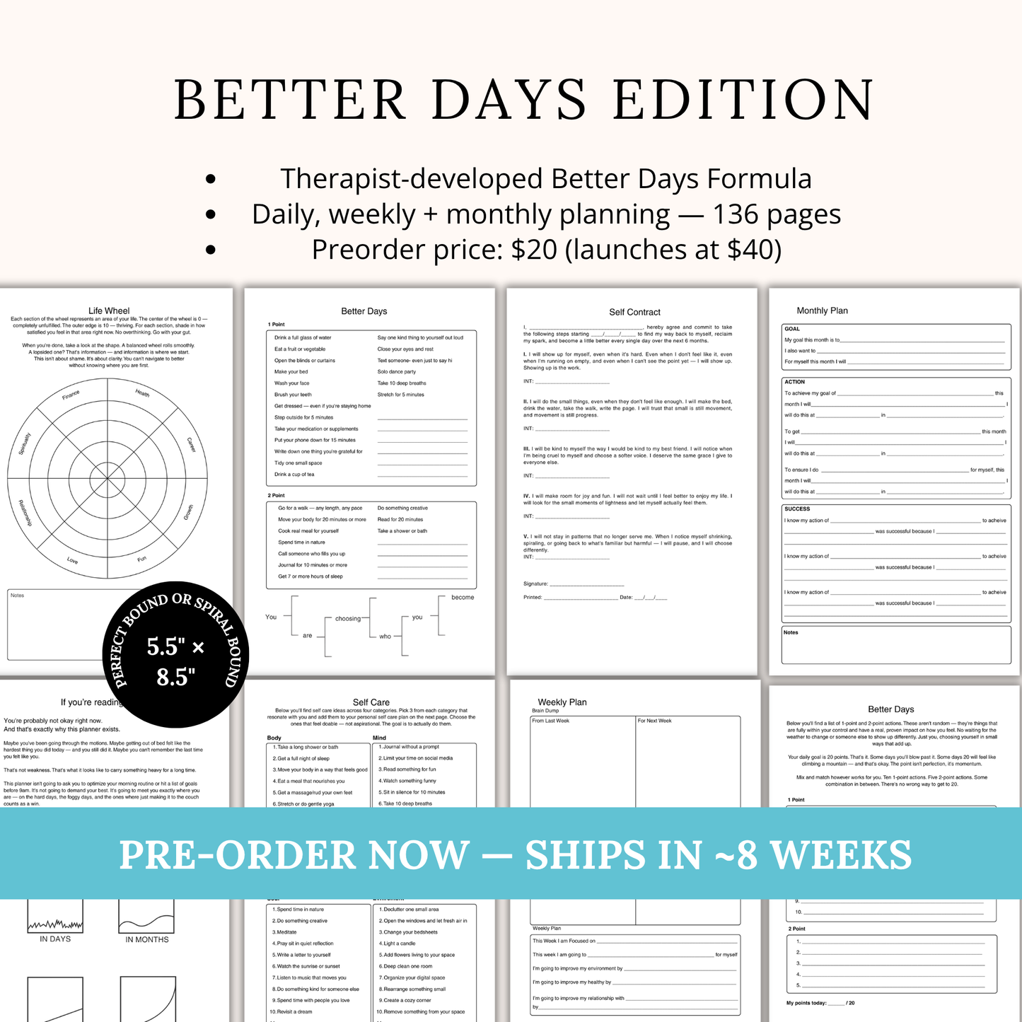 The Self Help Planner: Better Days Edition